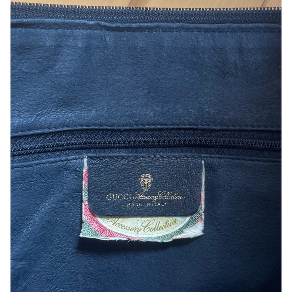 Authentic Vintage Gucci Monogram Canvas Black Leather Crossbody Bag - Picture 8 of 16